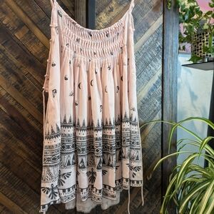 Gentle Fawn Pink and Black Patterned Dress
